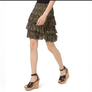 Michael Kors Floral Ruffle Skirt